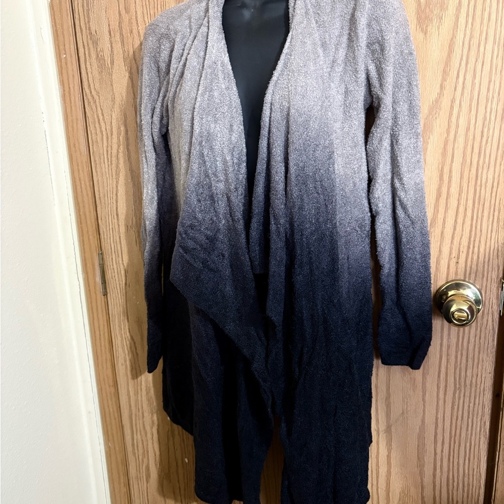 Barefoot Dreams Ombre Gray Open-Front Cardigan